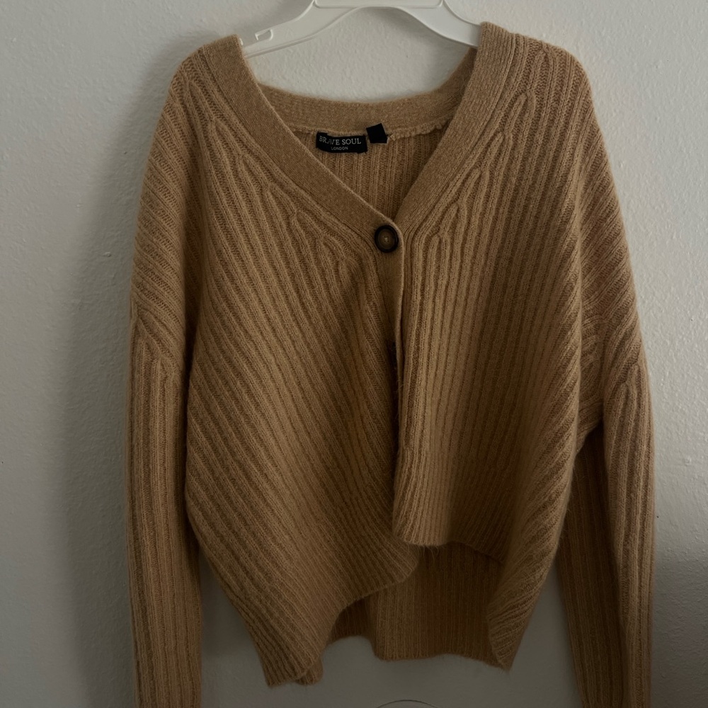 Heart Soul Camel Knit Cardigan